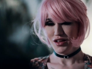 Pink haired shemale lets sad stepbro bareback her wet ass